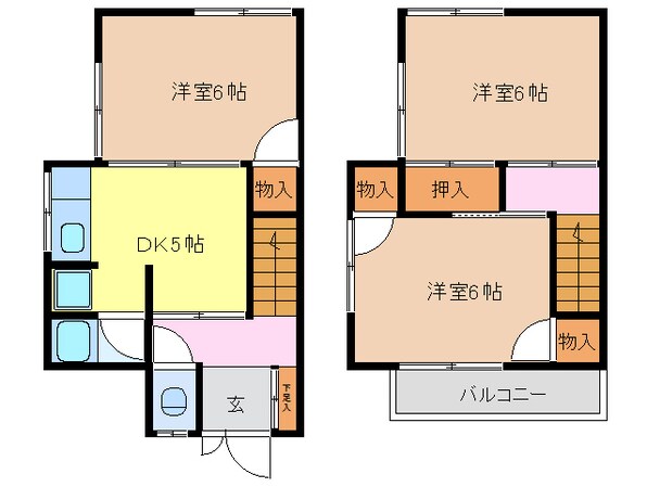 牛田橋詰貸家の物件間取画像